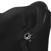 Black Onyx Sterling Silver Stud Earrings, e371